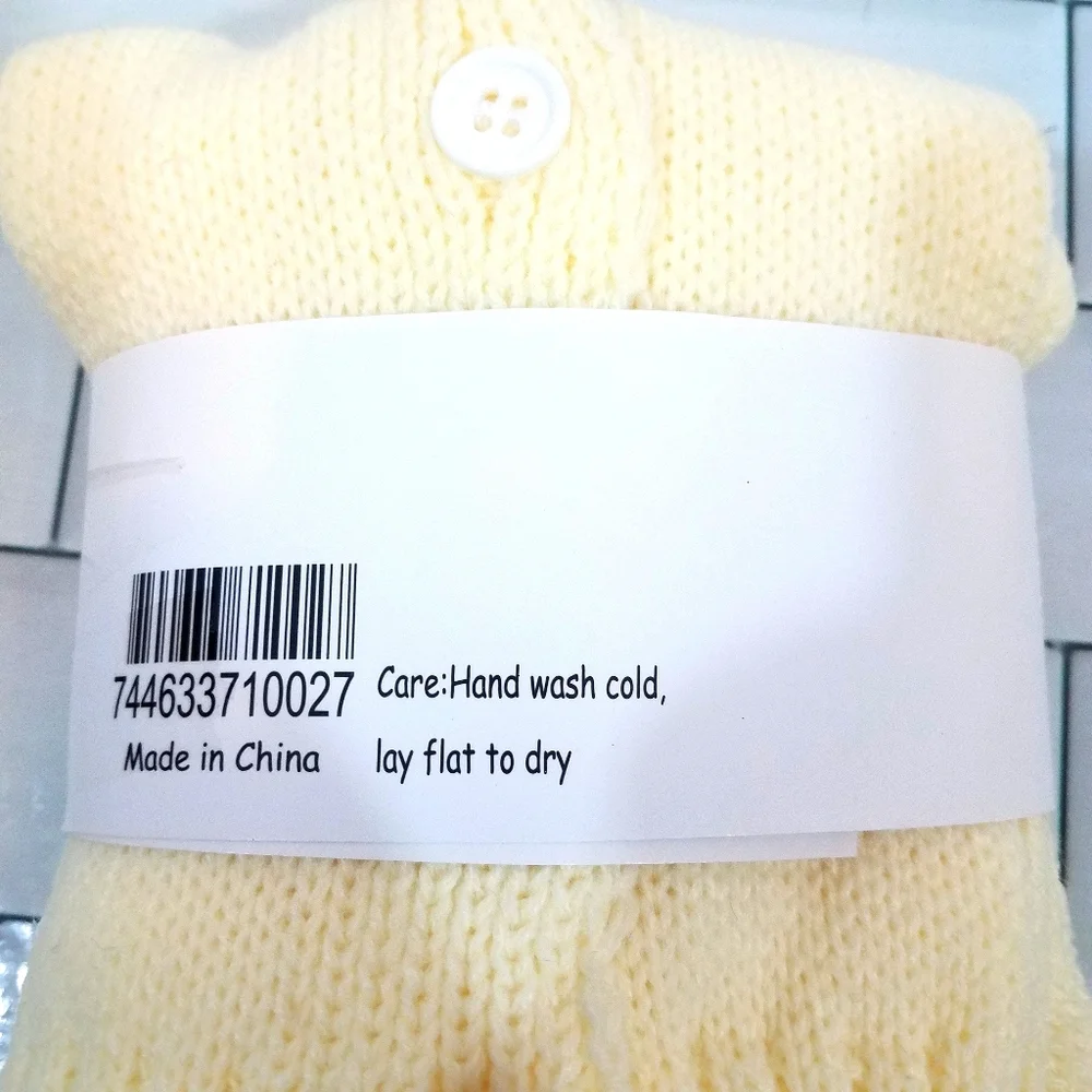 Cream and White Leg Warmers with Buttons New